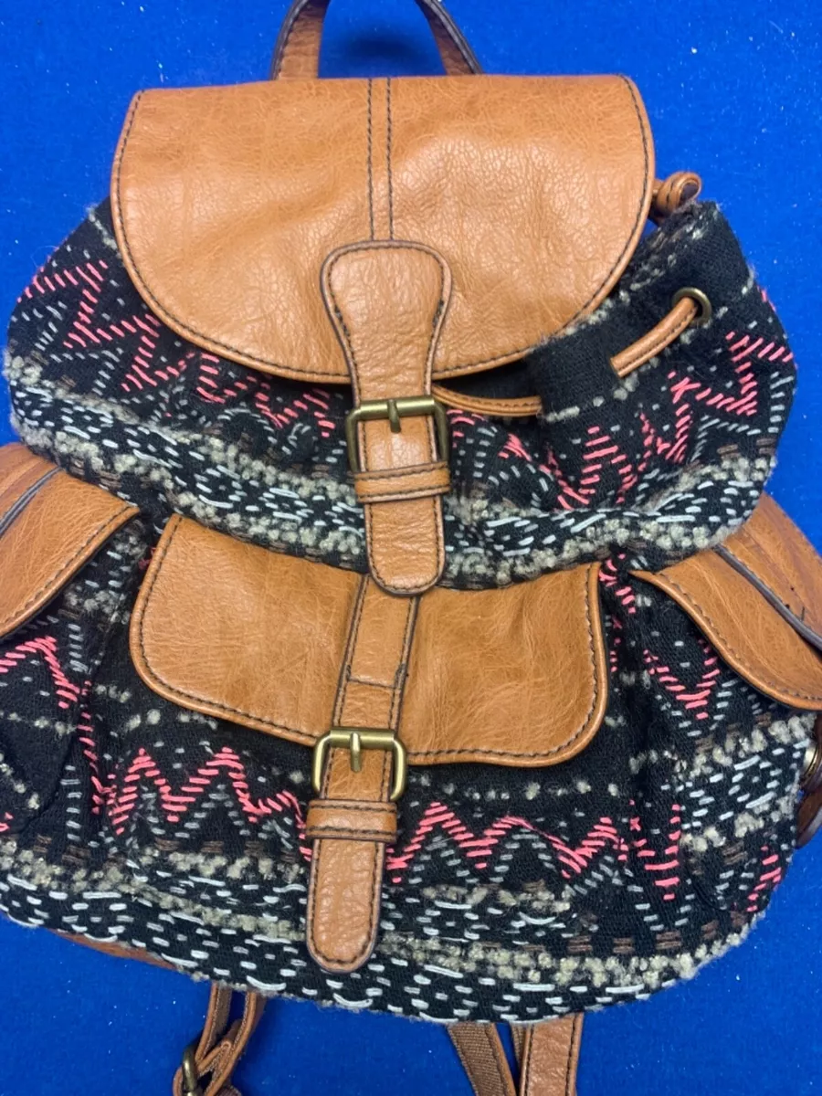 AMERICAN EAGLE OUTFITTERS Backpack purse Brown pockets snap button