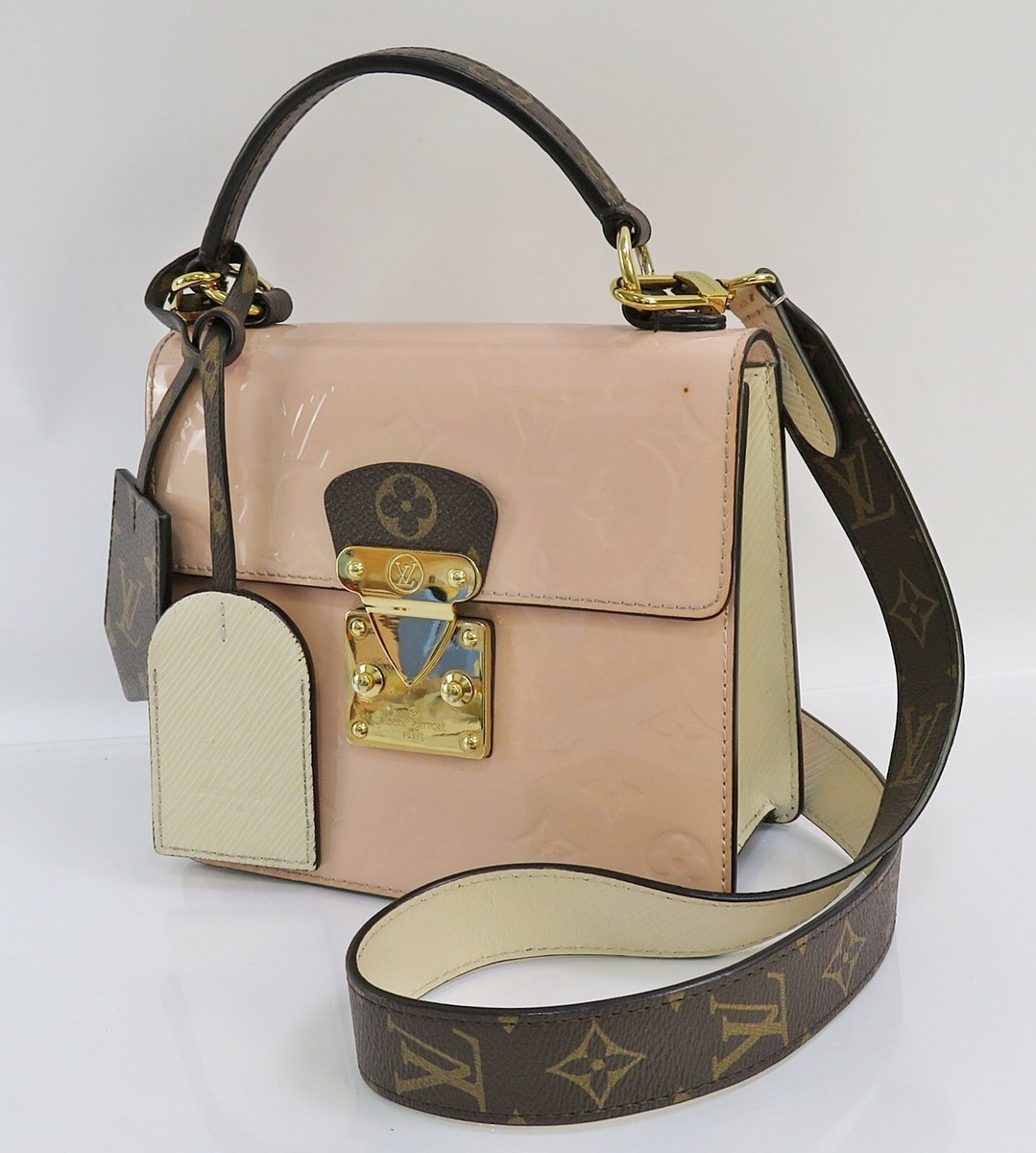 Auth LOUIS VUITTON Spring Street Pink Vernis 2-Way Shoulder Bag
