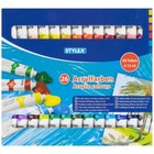 STYLEX Acrylfarben Set 26 Farben je 12 ml