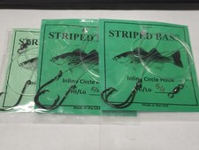 3 USA MADE Hi-Lo Pompano Dropper Loop Striped Bass 5/0 Inline Circle Hook Rigs