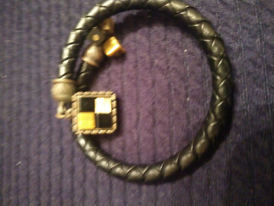 VINTAGE CHICOS BRACELET BRAIDED LEATHER -SIGNED