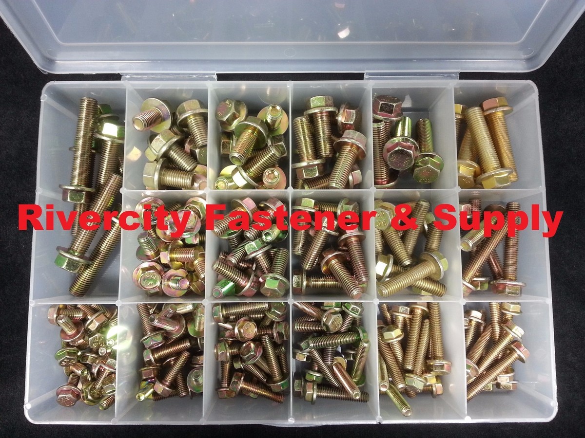 J.I.S Flange Bolt / Screw Assortment Kit M6, M8, M10 Metric Grade