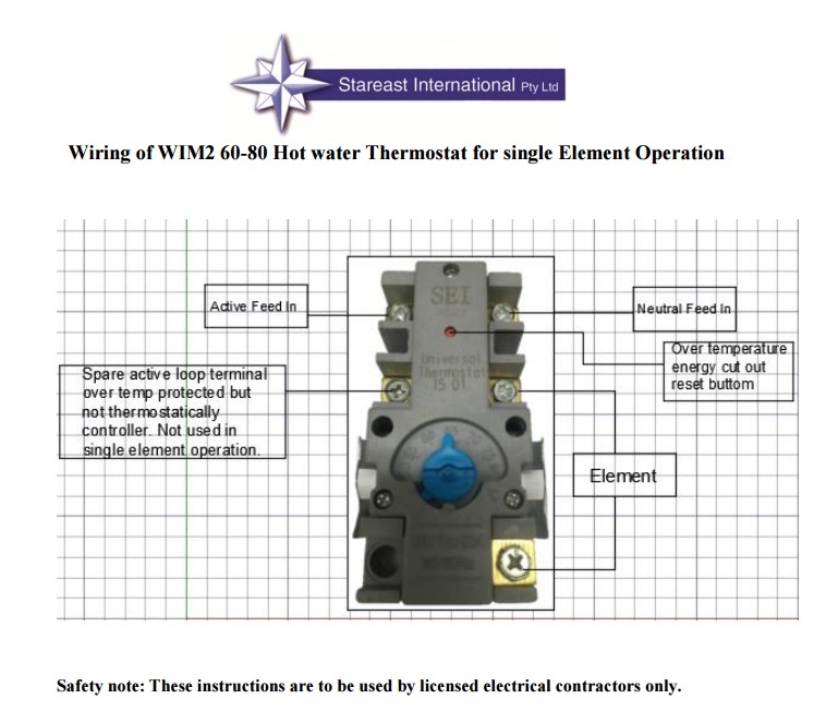 Connection Electric Water Thermostat Dual Element Electric Water