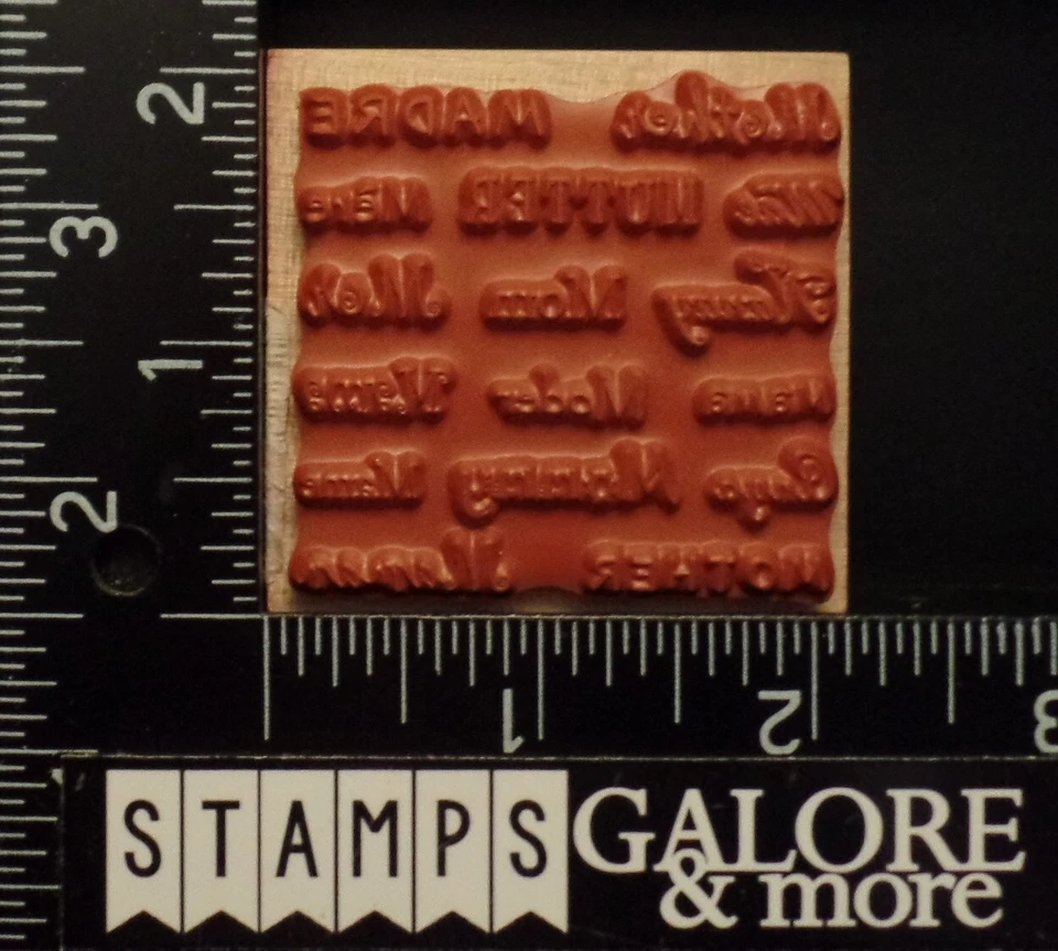 Estampillas de goma A Muse 9-8133F MADRE MON BL COLLAGE PALABRAS DE FONDO #W17 Foto 2 de 2