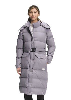 NEW NORTH FACE Sierra Long Parka Women s XLMinimal Gray Belt Goose Down MSRP$400