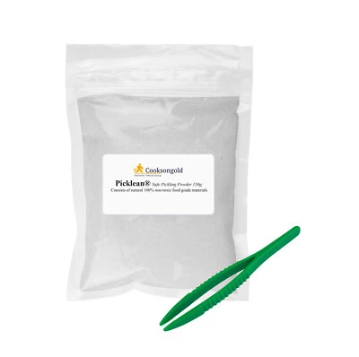COOKSONGOLD Picklean Safe Jewellers Pickling Powder 150g and Plastic 5" Tweezer