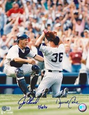 DAVID CONE & JOE GIRARDI SIGNED 11X14 PHOTO BAS BJ070215 PERFECT GAME 7/19/99