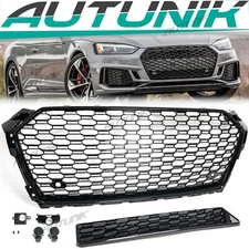 Badgeless For 17-19 Audi A5 S5 B9 Grill RS5 Style Honeycomb Front Bumper Grille