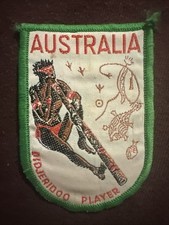 Sew On Patch - Australia     - Didjeridoo Player - Vintage