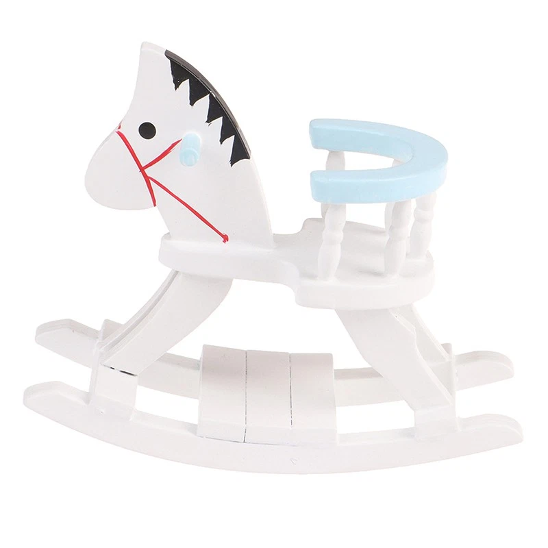 1:12 Puppenhaus Miniatur Holz Schaukel Pferde Stuhl Kindergarten Möbel  - Bild 2 von 4