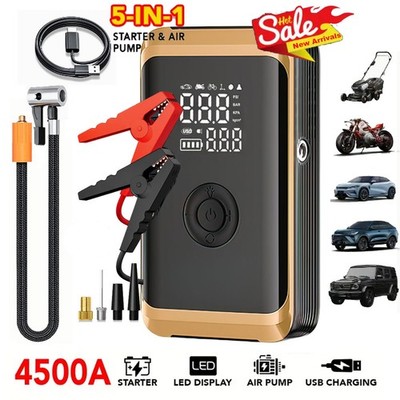 Car Jump Starter 10000mAh with Air Compressor - Battery Charger & Jumper Booster