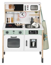 Playtive Spielküche Echtholz Kinderküche mit Zubehör Spielzeugküche 103x66x30 cm