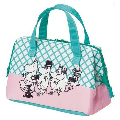 Moomin Insulated Cooler Lunch Bag Green Pink 9''x6'' Japan