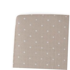 Premium Crib Sheet  Breathable  Super-Soft Muslin Fabric  Taupe Cross