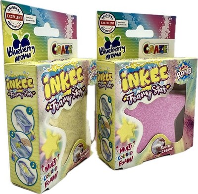 2x Badebombe Blaubeeraroma in 2 Farben - INKEE - Foamy Star Super Creamy 2er P.