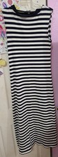 J. Crew Navy Blue & White Striped Maxi Sleeveless Dress Size Small