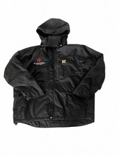 CARHARTT J162 WATERPROOF BREATHE HOODED JACKET BLACK SZ XL ARGE REG. USED