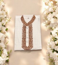 Traditional White Classic Comfort: Boys Cotton Kurta, 09