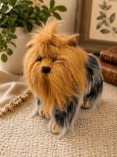 Aurora 11" Yorkshire Terrier Dog Plush Stuffed Animal Toy w Red Bow
