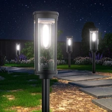 4 Pack Solar Pathway Lights Outdoor, Modern Super Brightness LED Path IP65 Wa...