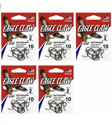 claw fishing hooks Eagle Lazer Sharp Bait Saver Circle - 8 Pack Platinum Black / 3/0 hook 6 sizes sold individually Eagle Claw Soft Bait Treable