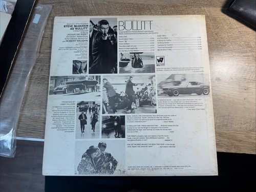 Lalo Schifrin BULLITT Soundtrack LP 1968 WB Original Pressing NM Steve McQueen - Picture 2 of 17