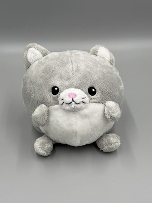 Squishable Round Gray White Chubby Kitty Cat Plush 7  Stuffed Animal