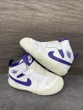 Air Jordan 1 Crib Bootie Shoes Baby Size 3C Purple White AT3745-151