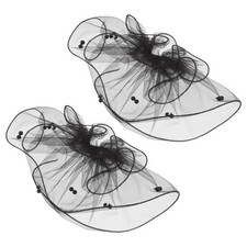 1 Pair Romantic Black Lace Bridal Wrist Cuffs Durable for Special Occasions
