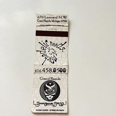 Shakedown Street Grand Rapids MI Vintage Matchbook Cover 4MB96-3-1