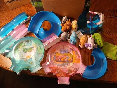 Zhu Zhu Pets Giant Hamster Fun House Playset Lot with Hamsters, Tracks