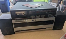 JC Penny Compact Stereo AM/FM Casette FRONT LOADING Turntable+MINIMUS 7 Speakers