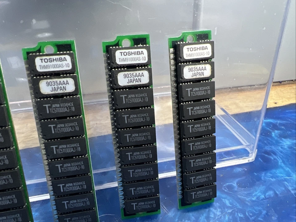 PC de colección Toshiba THM91000S-10 9035AAA 1 MB Simm 30 pines RAM memoria lote de 4 Foto 3 de 4