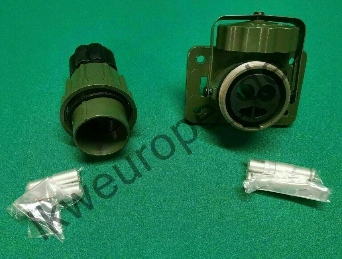 Prise De Courant OTAN | 2 Broches | 35 Mm | Vert Olive | 12