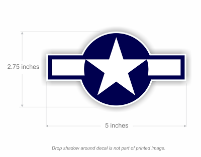 Autocollants Rondels US Air Force - 2 Stickers Vinyle 9,5x5,1 Cm - 22 Couleurs Au Choix - Pour Voiture, Casque, Etc.