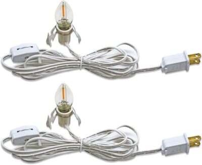 Set of 2 Accessory Cord with One Led Light Bulb 6Ft Blow Mold Light IndoorStr