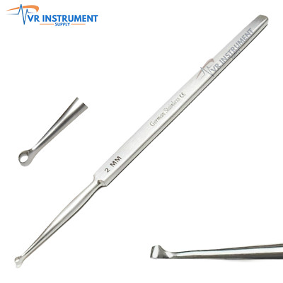 ENT Dermatology Fox Dermal Curettes 2 mm Surgical MedicaI Instruments 5.5''