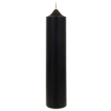 Mega Candles - Unscented 2"x 9" RND Dome Top Premium Pillar Candle, Black 6PCS