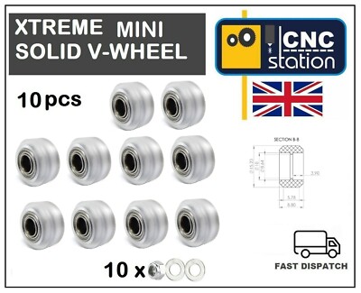 Mini Xtreme Solid V Wheel Polycarbonat V-Nut C-Träger Profilschiene 3D Drucker CNC