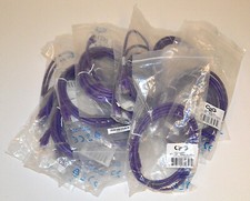  Box of 10 Cables-2-Go Cat6 GB Snagless Patch Cable, 5', Purple New 31347