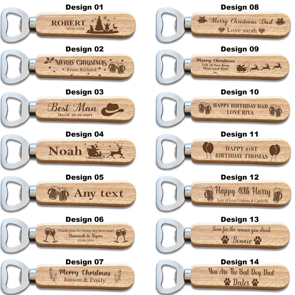 Personalised Engraved Bottle Opener for Dad Grandpa Husband Birthday Fathers Day