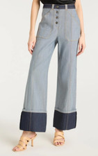 NEW Cinq A Sept CUFFED BENJI PANT Light Indigo 2-10