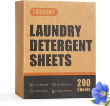 Laundry Detergent Sheets - 200 Sheets Fresh Linen Scent Washing Detergent Strips