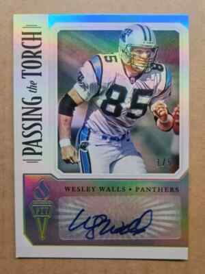 2019 Panini Greg Olsen Wesley Walls Passing The Torch 1/5 Auto Carolina Panthers
