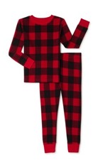 Holiday Time Christmas Buffalo Plaid Pajamas Set Black Red Size 18 M Boys Girls