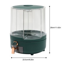 Rice Dispenser Dry Grain Food Storage Container Tank 6-Grid Rotating for Kitchen