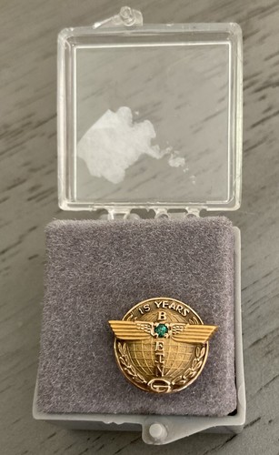 Vintage BOEING Company Employee Service Award 15 Jahre Pin 1/10 10K GF Tie Tack