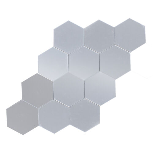 12pcs Hexagonal Acrylic Mirrors Wall Stickers Home Decor Living Room DIY Modern