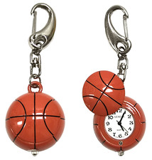 NEW GENEVA 3D ORANGE BASKET BALL KEY CHAIN RING,FOB WATCH