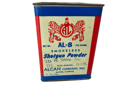 AL-8 Smokeless Shotgun Powder Tin (Empty) Alcan Company AB